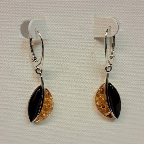 HWG-2347 Earrings Gold & Cherry Amber $55 at Hunter Wolff Gallery